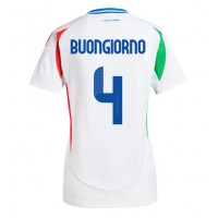 Maglia Calcio Italia Alessandro Buongiorno #4 Seconda Divisa Donna Europei 2024 Manica Corta